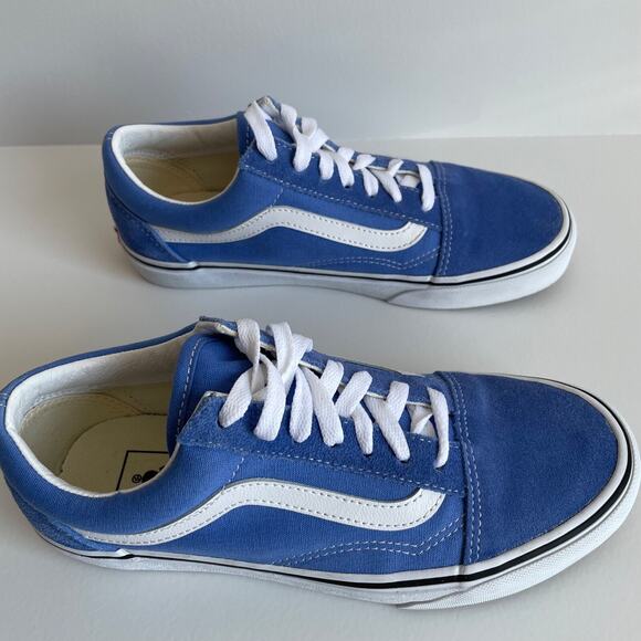 Vans Old Skool Sneakers Womens Size 7.5 Blue Suede Canvas Casual Streetwear Y2k - Picture 2 of 9